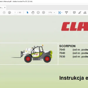 Claas SCORPION 7045 7040 7030 Instrukcja eksploatacji - PDF DOWNLOAD (Polish)