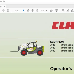Claas SCORPION 7045 7040 7030 Operator’s Manual - PDF DOWNLOAD