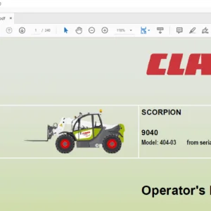 Claas SCORPION 9040 Operator's Manual - PDF DOWNLOAD