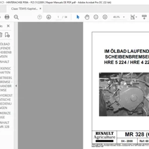 Claas TEMIS Kapitel C1 - HINTERACHSE P09A - P25 5122009 2 Repair Manuals DE PDF