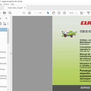Claas TUCANO 450 / 440 / 430 TUCANO 340 / 330 / 320 Track roller unit Conversion and operator's manual_DE_EN_IT_ES_RU