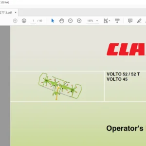 Claas VOLTO 52 / 52 T VOLTO 45 operator's Manual - PDF DOWNLOAD