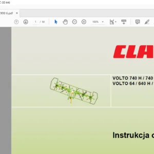 Claas VOLTO 740 H / 740 HR VOLTO 64 / 640 H / 640 HR Instrukcja obsługi - PDF DOWNLOAD (Polish)