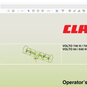 Claas VOLTO 740 H / 740 HR VOLTO 64 / 640 H / 640 HR operator's manual - PDF DOWNLOAD