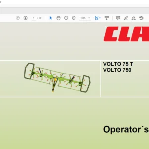 Claas VOLTO 75 T VOLTO 750 Operating Manual - PDF DOWNLOAD