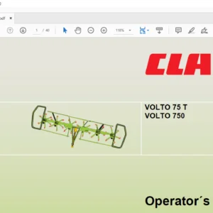 Claas VOLTO 75 T VOLTO 750 operator's Manual - PDF DOWNLOAD