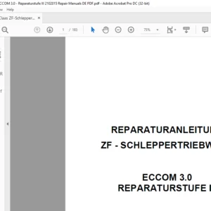 Claas ZF - SCHLEPPERTRIEBWERK ECCOM 3.0 REPARATURSTUFE III Reparatur handbuch - PDF DOWNLOAD (German)