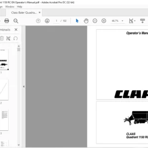 CLAAS Quadrant 1150 RC Operator's Manual - PDF DOWNLOAD