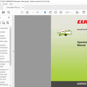 Class Baler ROLLANT 255 RC UNIWRAP Operator's Manual - PDF DOWNLOAD