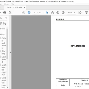 Class Celtis Kapitel A DPS-MOTOR Reparatur handbuch - PDF DOWNLOAD (GERMAN)