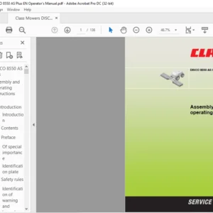 Class Mowers DISCO 8550 AS Plus Operator's Manual - PDF DOWNLOAD