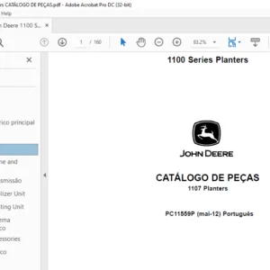John Deere 1100 Series 1107 Planters CATÁLOGO DE PEÇAS - PDF DOWNLOAD (Português)
