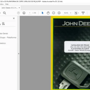 John Deere 312 314 316 319 323 e 325 PLATAFORMA DE CORTE CATÁLOGO DE PEÇAS - PDF DOWNLOAD