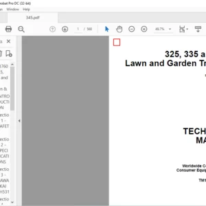 John Deere 325 335 & 345 Lawn & Garden Tractors Technical Manual - PDF DOWNLOAD