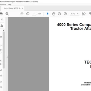 John Deere 4000 Series Compact Utility Tractor Attachments Technical Manual - PDF DOWNLOAD
