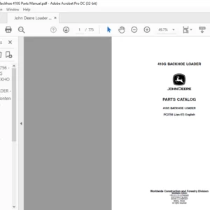 John Deere 410G BACKHOE LOADER Parts Catalog Manual - PDF DOWNLOAD