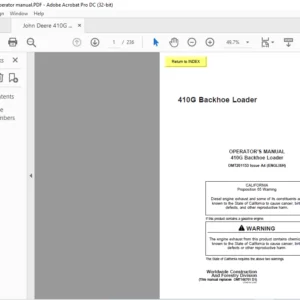 John Deere 410G Backhoe Loader Operator's Manual - PDF DOWNLOAD