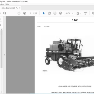 JOHN DEERE 4420 COMBINE WITH 215 PLATFORM PARTS MANUAL PDF