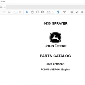 John Deere 4630 SPRAYER Parts Catalog Manual - PDF DOWNLOAD