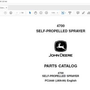 John Deere 4700 SELF-PROPELLED SPRAYER Parts Catalog Manual - PDF DOWNLOAD