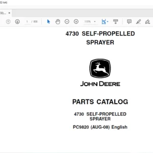 John Deere 4730 SELF-PROPELLED SPRAYER Parts Catalog Manual - PDF DOWNLOAD