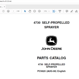 John Deere 4730 Self-Propelled Sprayer Spare Parts Catalog PDF