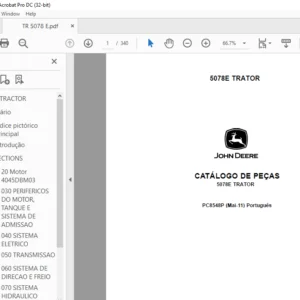 John Deere 5078E TRATOR CATÁLOGO DE PEÇAS - PDF DOWNLOAD (Português)