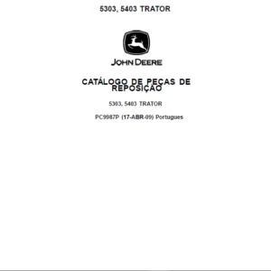 Catálogo de Peças para Trator John Deere 5303 & 5403 PDF