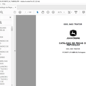 John Deere 5303 5403 TRATOR CATÁLOGO DE PEÇAS DE REPOSIÇÃO - PDF DOWNLOAD (Português)