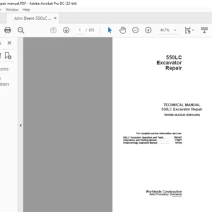 John Deere 550LC Excavator Repair Technical Manual - PDF DOWNLOAD