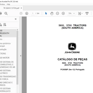 John Deere 5600 5700 Tractor Parts Catalog PDF (Portuguese)