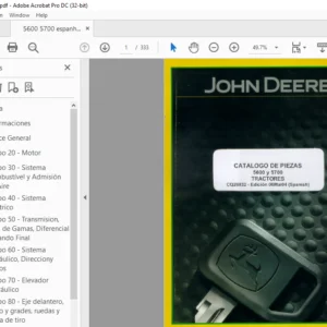 John Deere 5600 y 5700 TRACTORES CATALOGO DE PIEZAS - PDF DOWNLOAD (Spanish)