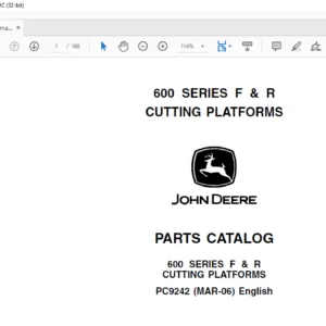 John Deere 600 SERIES F & R CUTTING PLATFORMS Parts Catalog Manual - PDF DOWNLOAD