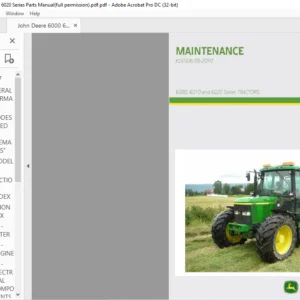 John Deere 6000 6010 & 6020 Series Tractors Maintenance Manual - PDF DOWNLOAD