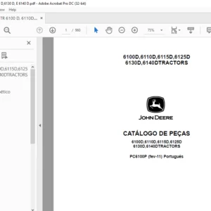 John Deere 6100D-6140D Tractor Parts Catalog PDF (Portuguese)