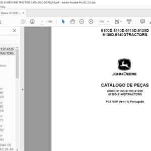 John Deere 6100D 6110D 6115D 6125D 6130D 6140D TRACTORS CATÁLOGO DE PEÇAS - PDF DOWNLOAD (Português)