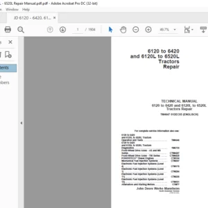 John Deere 6120 to 6420 & 6120L to 6520L Tractors Repair Manual - PDF DOWNLOAD