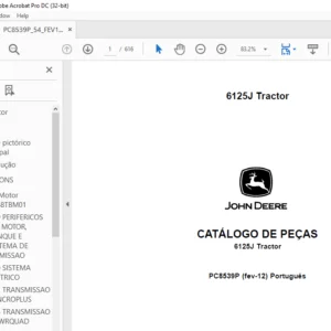 John Deere 6125J Tractor CATÁLOGO DE PEÇAS - PDF DOWNLOAD (Português)
