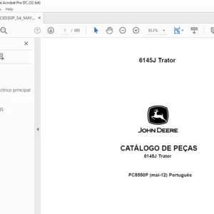 John Deere 6145J Trator CATÁLOGO DE PEÇAS - PDF DOWNLOAD (Português)
