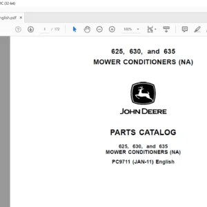John Deere 625 630 & 635 MOWER CONDITIONERS (NA) Parts Catalog Manual - PDF DOWNLOAD