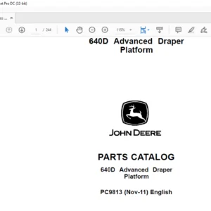John Deere 640D Advanced Draper Platform Parts Catalog Manual - PDF DOWNLOAD
