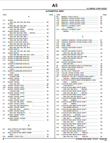 John Deere 643 CORN HEAD Parts Catalog Manual - PDF DOWNLOAD ...