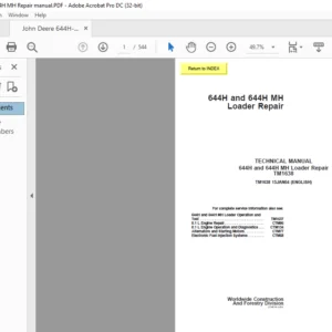 John Deere 644H & 644H MH Loader Repair Technical Manual - PDF DOWNLOAD