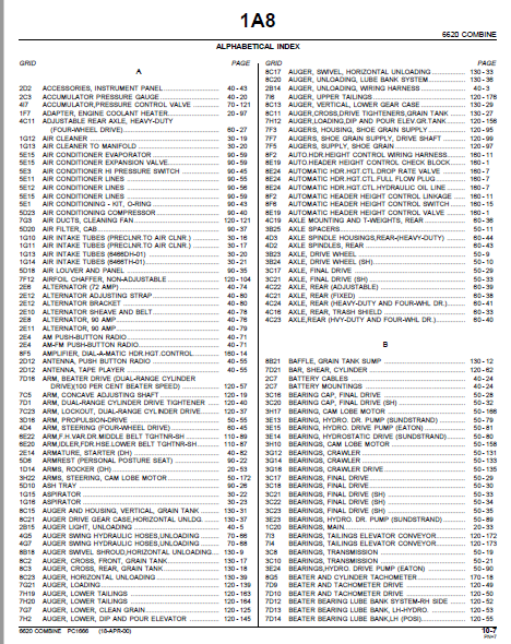 John Deere 6620 COMBINE WITH 653 ROW-CROP HEAD Parts Catalog Manual ...