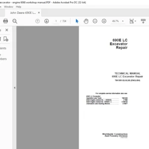 John Deere 690E LC Excavator Repair Technical Manual - PDF DOWNLOAD