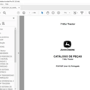 John Deere 7185J Tractor CATÁLOGO DE PEÇAS - PDF DOWNLOAD (Português)
