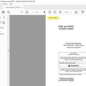 John Deere 750C & 850C Crawler Dozer Operator's Manual - PDF DOWNLOAD