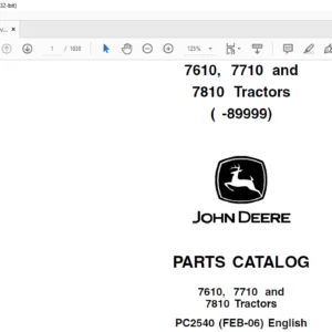 John Deere 7610 7710 & 7810 Tractors Parts Catalog Manual - PDF DOWNLOAD