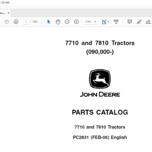 John Deere 7710 & 7810 Tractors Parts Catalog Manual - PDF DOWNLOAD