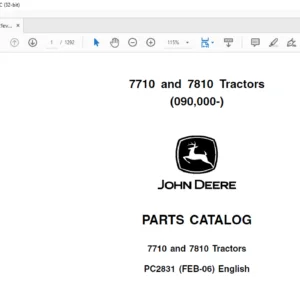 John Deere 7710 & 7810 Tractors Parts Catalog Manual - PDF DOWNLOAD
